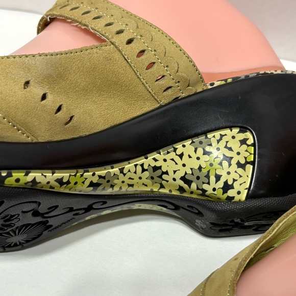 Jambu Touring Too Mary Jane Slide Mule Women’s 9.5 M Green Leather 3" Heel - Picture 4 of 16